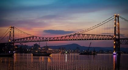 Imagem da rota de Curitiba, PR para Florianópolis, SC